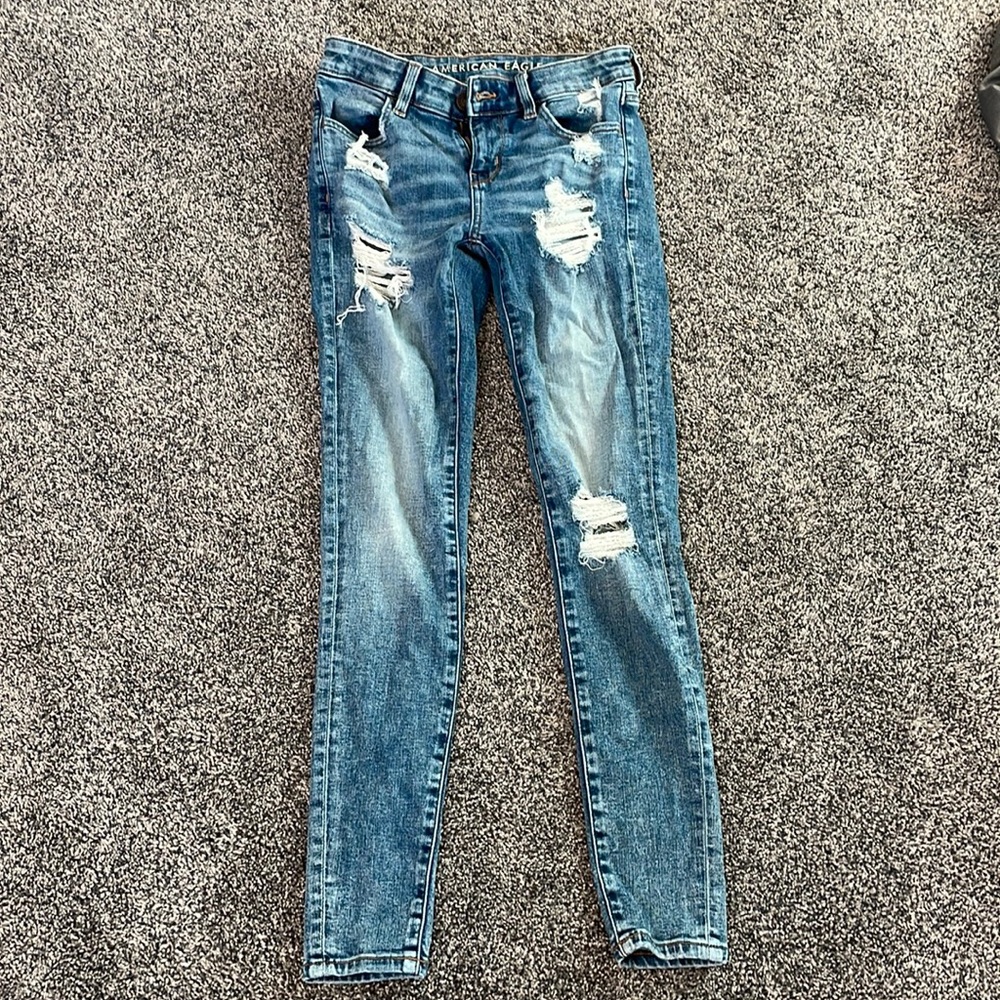 American Eagle jeggings. Size 0. Color:blue